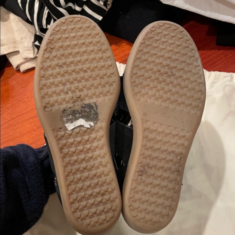 Isabel Marant Black Suede Wedge Sneakers with Zebra Print - Picture 5 of 6